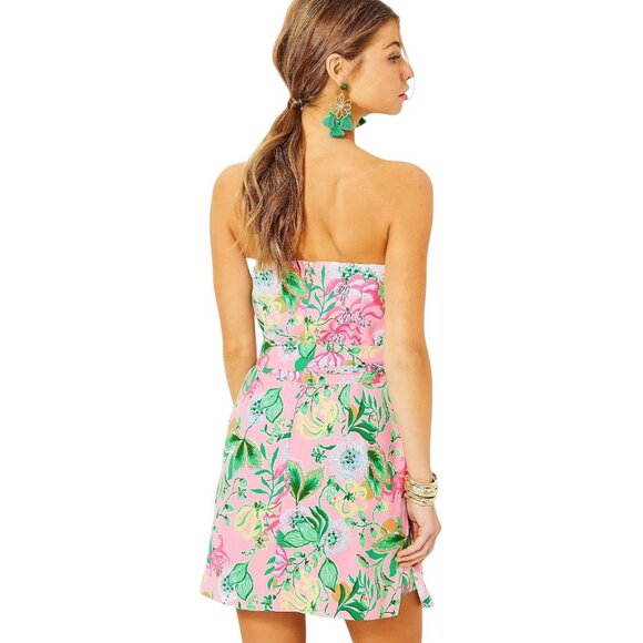 Lilly Pulitzer Kylo Strapless Skirted Romper in Via Amore Spritzer NWT - Size 8 - Picture 4 of 9